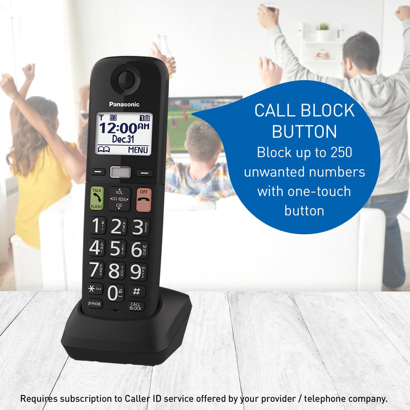 Panasonic Cordless Phone, Easy to Use with Large Display and Big Buttons, Flashing Favourites Key, Call Block, 2 Cordless Handsets - KX-TGU122CB (Black) 🍁 All In One Marketplace Canada