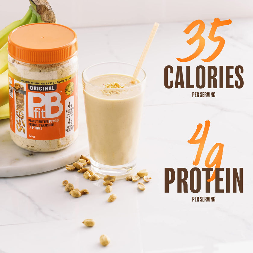 PBfit All-Natural Peanut Butter Powder, Peanut Butter Powder from Real Roasted Pressed Peanuts, Low in Fat High in Protein, 4g of Protein, 425g (15oz) 🍁 All In One Marketplace Canada