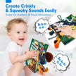 hahaland Baby Book Toy 0 3 6 12 Months - Touch and Feel First Crinkle Cloth Soft Book for Babies 0 Months, Baby Boy Girl Gifts for Newborn Infant - Jungly Tails Theme 🍁 All In One Marketplace Canada