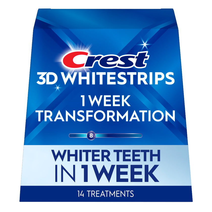 Crest 3D Whitestrips 1 Week Transformation At-home Teeth Whitening Kit, 14 Treatments, 8 Levels Whiter 🍁 All In One Marketplace Canada