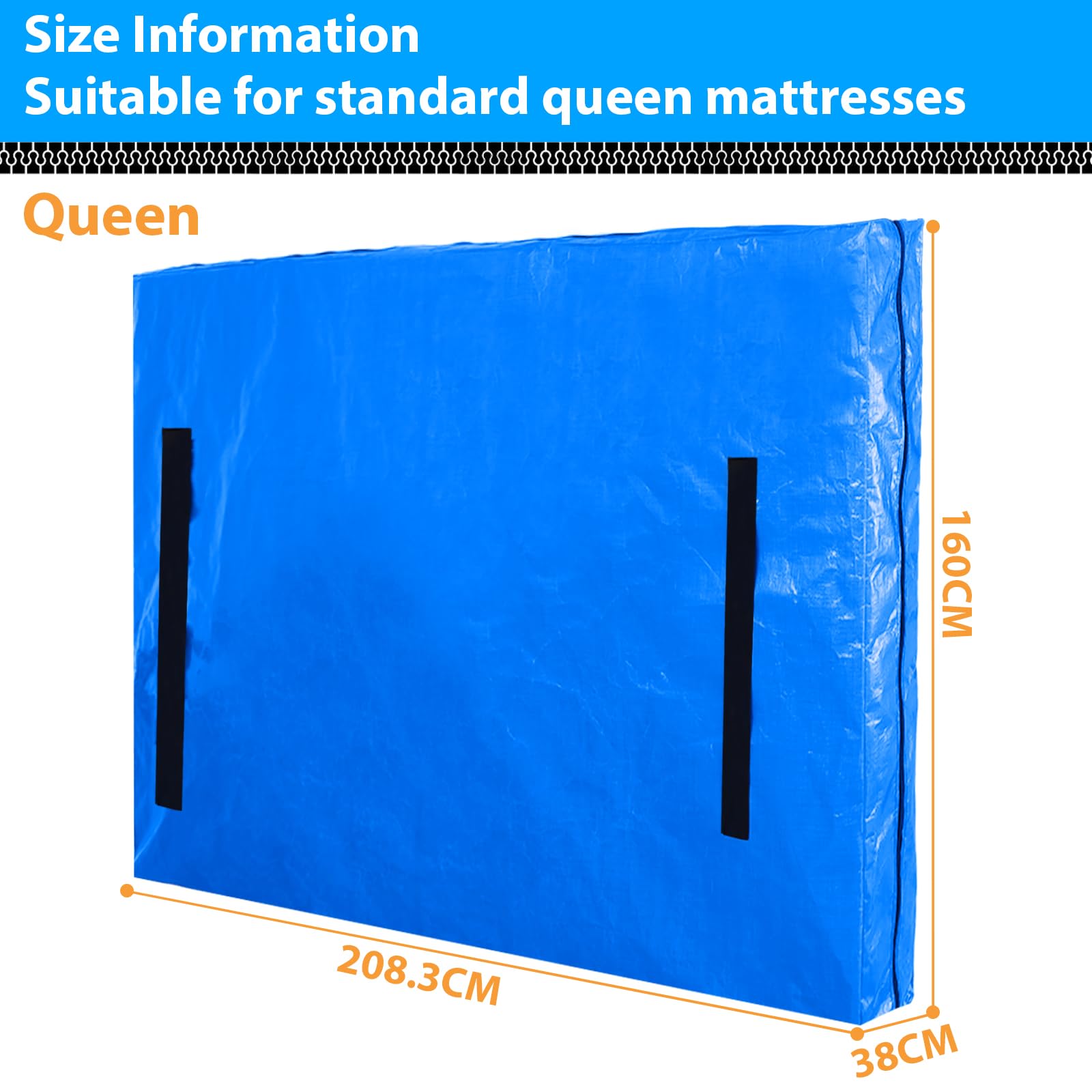 Mattress Bag for Moving,Extra Thick Mattress Cover Queen Mattress Storage Bag with 8 Strong Handles & Zipper,Heavy Duty Mattress Bags,Waterproof Mattress Protector - Moving Supplies(208.3*160*38CM) 🍁 All In One Marketplace Canada