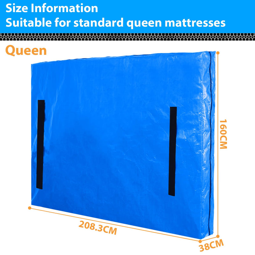 Mattress Bag for Moving,Extra Thick Mattress Cover Queen Mattress Storage Bag with 8 Strong Handles & Zipper,Heavy Duty Mattress Bags,Waterproof Mattress Protector - Moving Supplies(208.3*160*38CM) 🍁 All In One Marketplace Canada