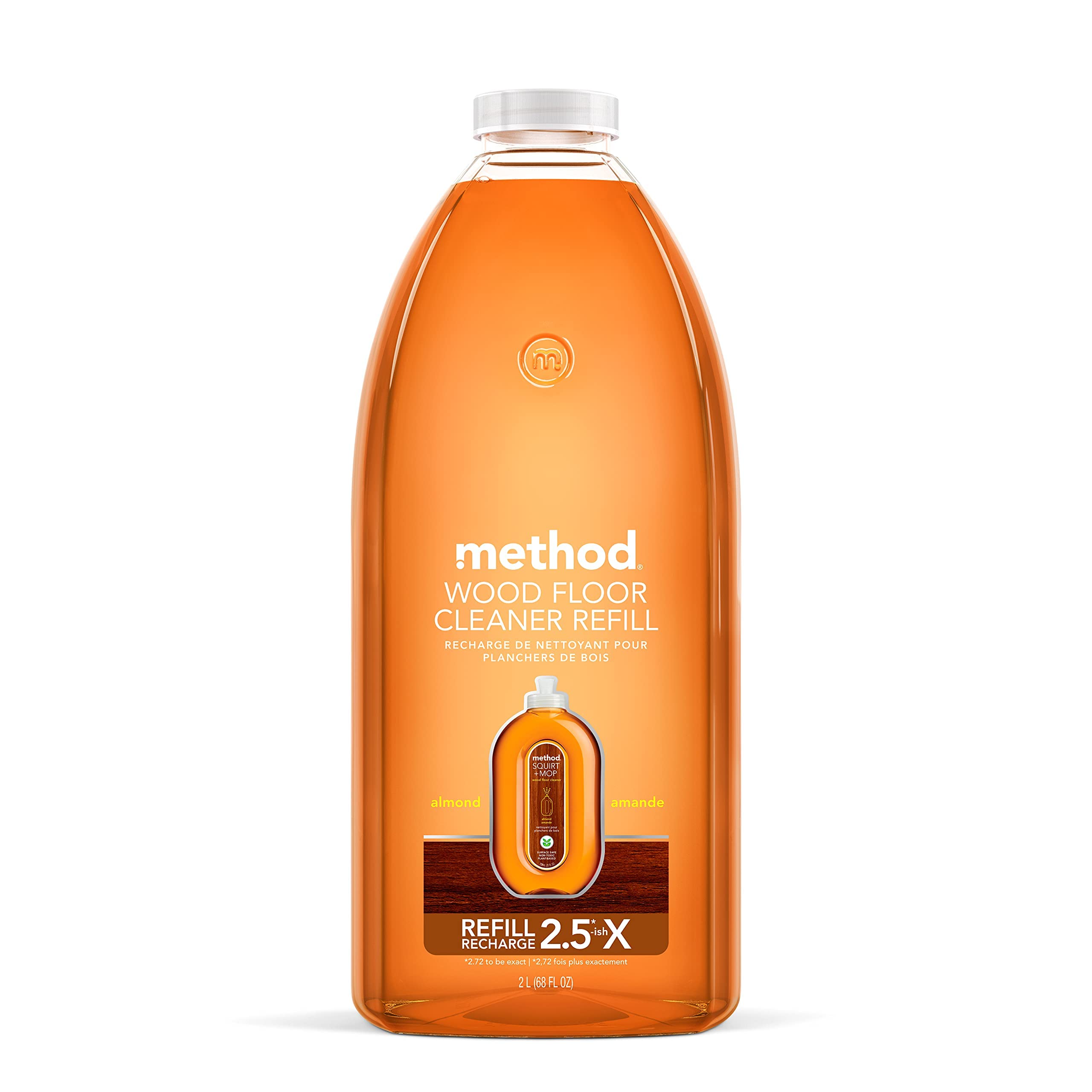 Method Hardwood Floor Cleaner, Squirt + Mop Refill, Use as Laminate or Sealed Wood Floor Cleaner, Almond Scent, 2 Liter Bottle, 1 Pack, Packaging May Vary 🍁 All In One Marketplace Canada