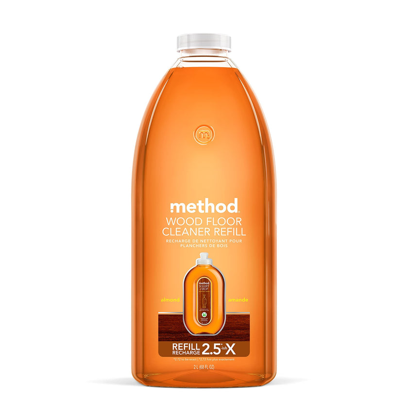 Method Hardwood Floor Cleaner, Squirt + Mop Refill, Use as Laminate or Sealed Wood Floor Cleaner, Almond Scent, 2 Liter Bottle, 1 Pack, Packaging May Vary 🍁 All In One Marketplace Canada