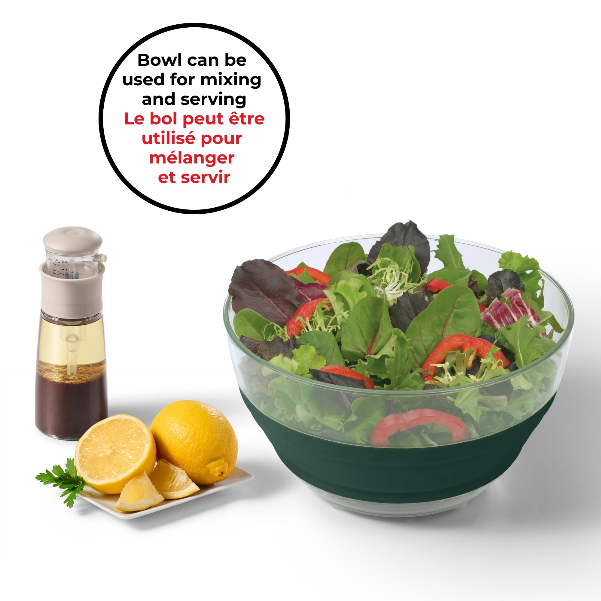 Starfrit Collapsible Salad Spinner 3L Capacity - Compact Storage - Basket Doubles as Colander - Bowl Can Be Used For Serving 🍁 All In One Marketplace Canada