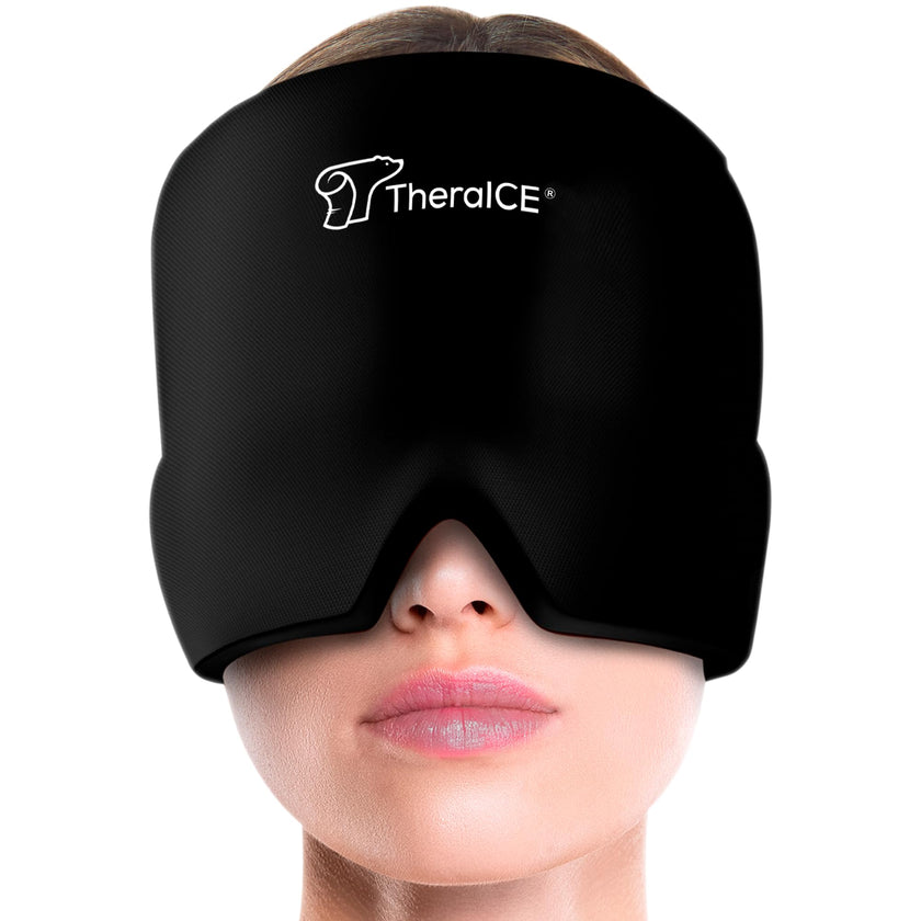 TheraICE Migraine Relief Cap | Soothing Headache Hat Ice Pack Mask | Face Cold Compress Cooling Gel Head Wrap Products for her Sinus Tension Stress Hangover & Puffy Eyes | Great Birthday Gift for Mom 🍁 All In One Marketplace Canada