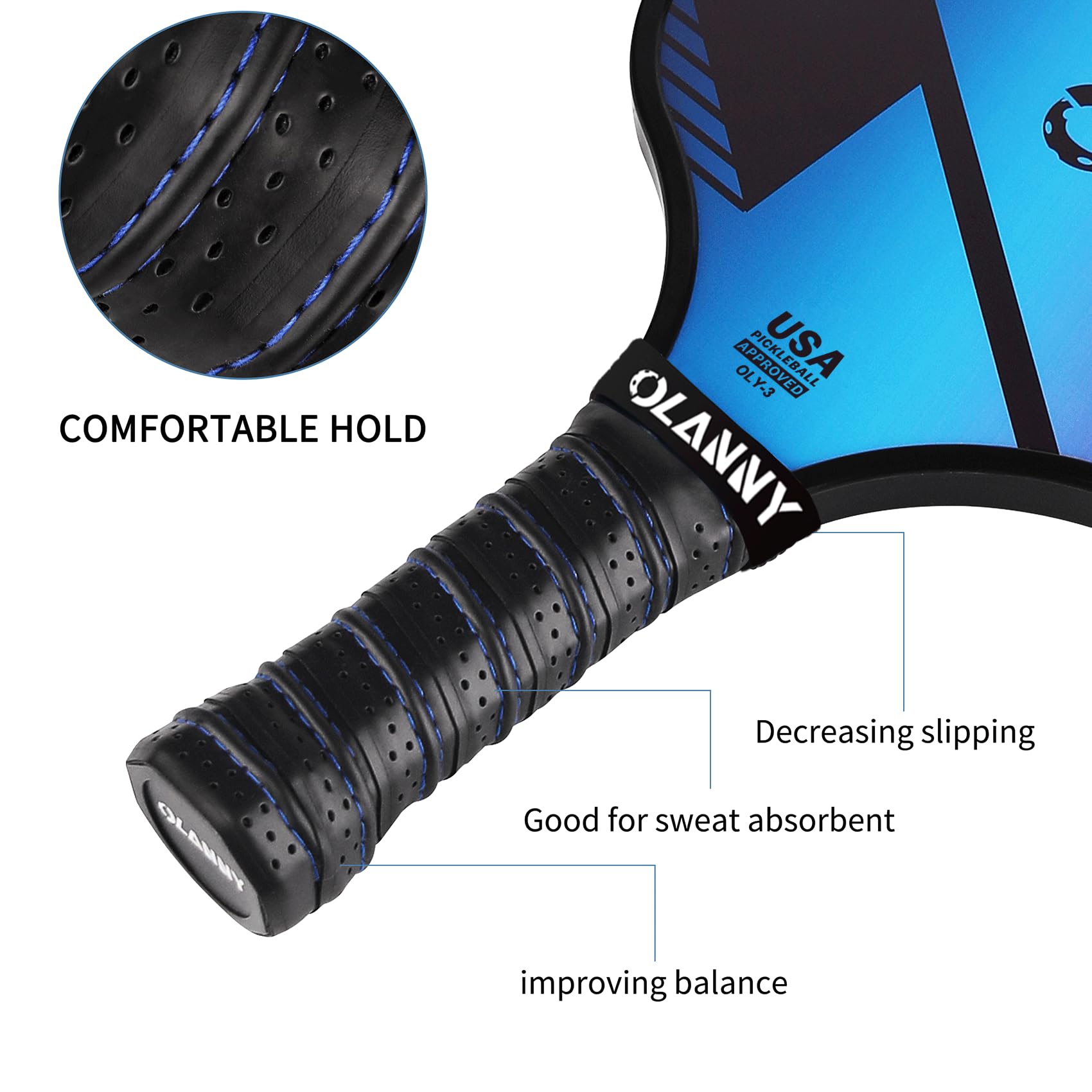 OLANNY Graphite Pickleball Paddles 4 Pack - Premium Rackets Fiber Face & Polymer Honeycomb Core Pickleball Set Includes 4 Pickleball Paddles + Balls+1 Bag (Gradient Pickleball Paddles) 🍁 All In One Marketplace Canada