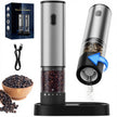 Salt and Pepper Grinder Set, Automatic Salt and Pepper Grinder, USB-C Rechargeable with 5 Adjustable Coarseness, One Hand Operation 🍁 All In One Marketplace Canada