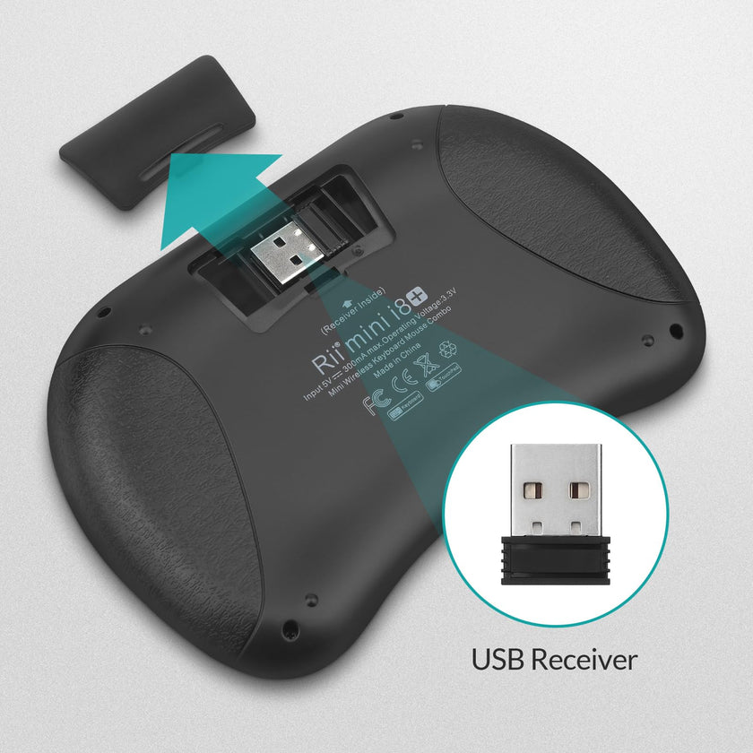 Rii i8+ Mini Wireless Keyboard,Bluetooth Keyboard with Touchpad,Handheld Remote,LED Backlit Compatible with Android TV Box, Android Smart TV,HTPC,Raspberry Pi, Win 7 8 10,Mac OS 🍁 All In One Marketplace Canada