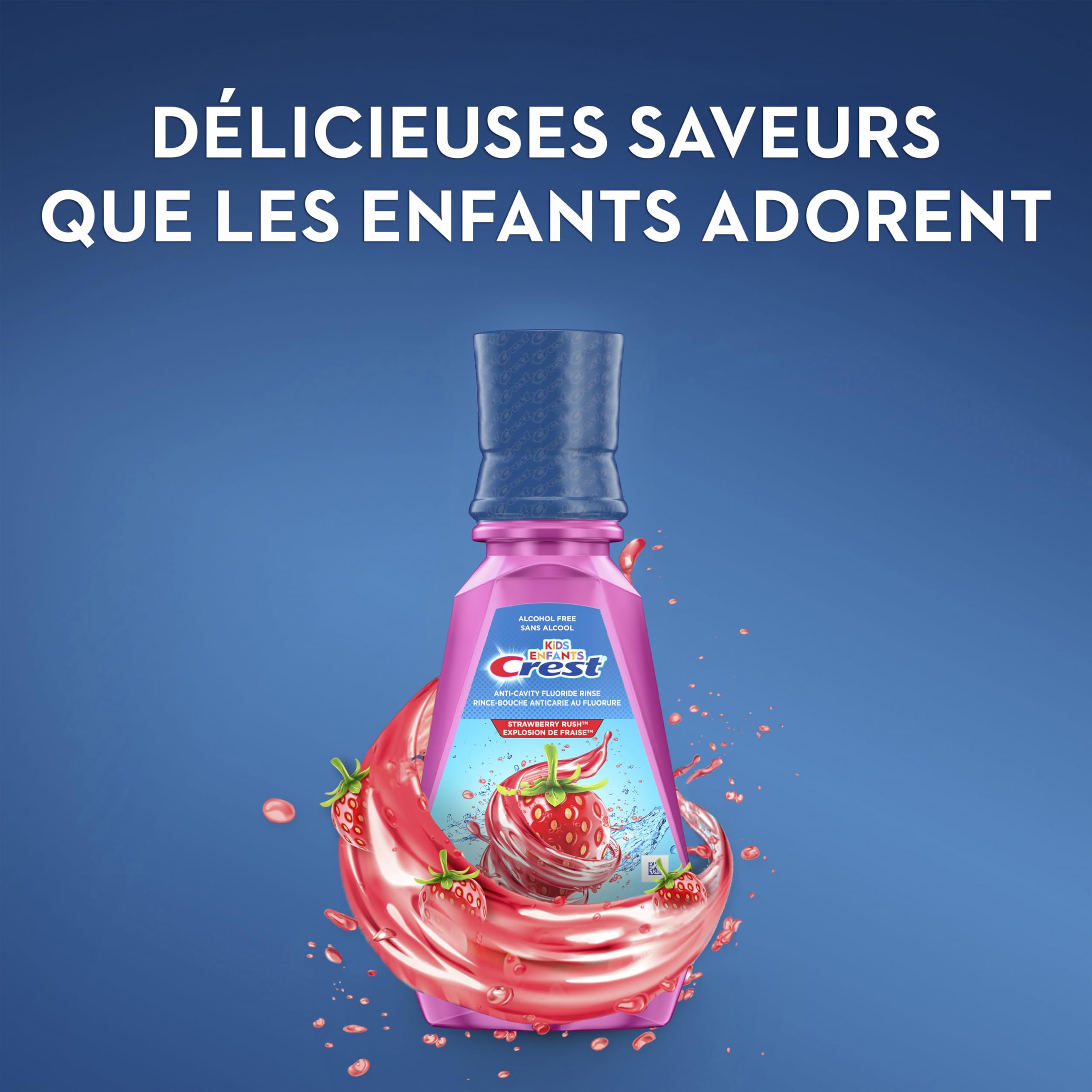 Crest Kid's Anticavity Fluoride Mouthwash, Strawberry Rush, Alcohol-Free Mouthwash for Kids 6+ to Protect Against Cavities, 4X500mL 🍁 All In One Marketplace Canada