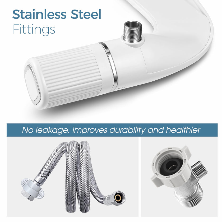 BIGCOW Bidet Attachment for Toilet, Ultra-Slim Dual Nozzle (Frontal & Rear Wash) Hygienic Toilet Bidet, Fresh Cold Water Pressure Adjustable Bidet Attachment with Stainless Steel Inlet 🍁 All In One Marketplace Canada