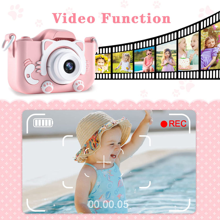 CIMELR Kids Camera Toys for 3 4 5 6 7 8 9 10 11 12 Year Old Boys/Girls, Kids Digital Camera for Toddler with Video, Christmas Birthday Festival Gifts for Kids, Selfie Camera for Kids, 32GB SD Card 🍁 All In One Marketplace Canada