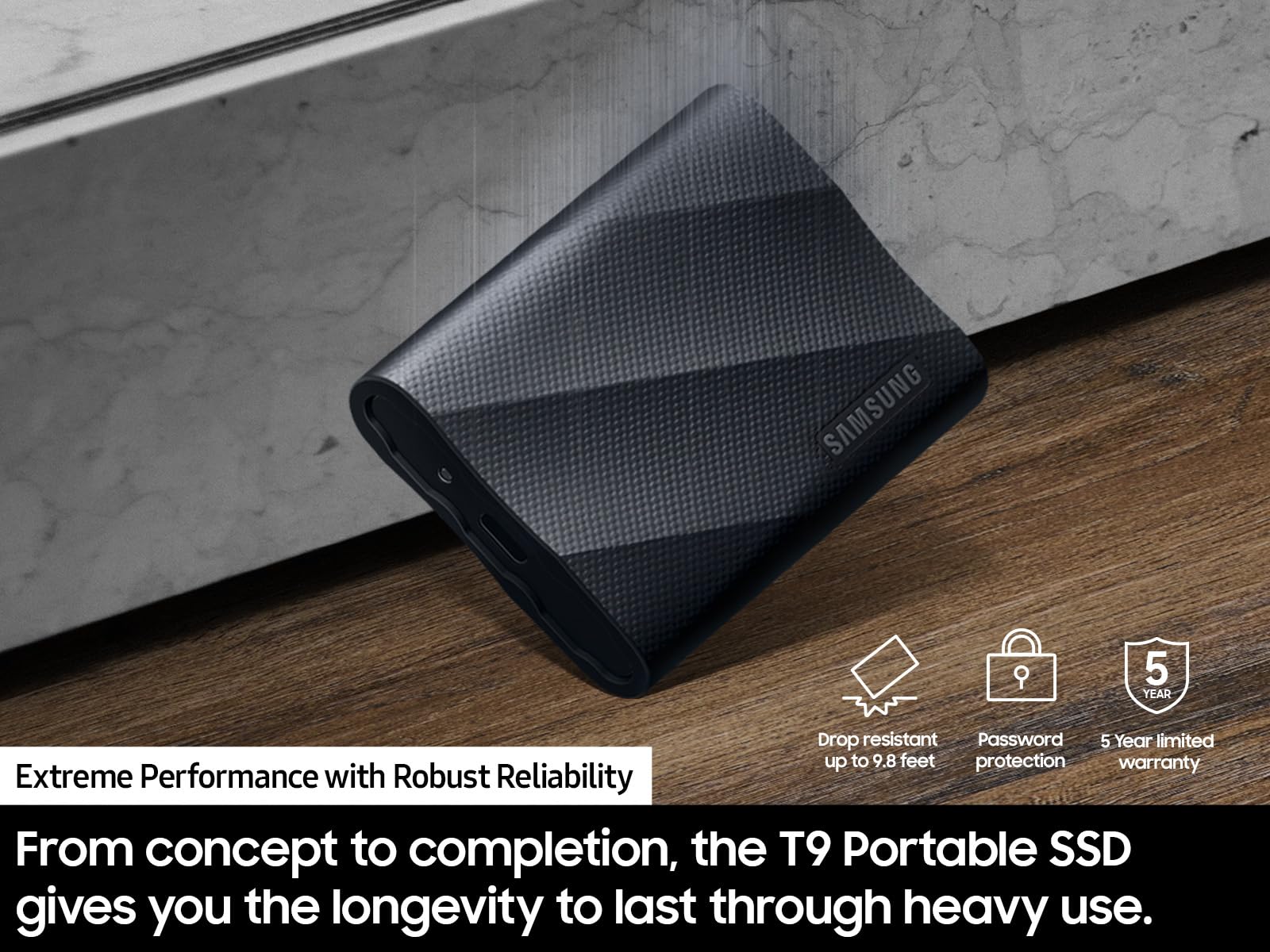 SAMSUNG T9 1TB Portable SSD, USB 3.2 Gen. 2x2, Black, Upto 2000MB/s Read Speed - MU-PG1T0B/AM [Canada Version] 🍁 All In One Marketplace Canada