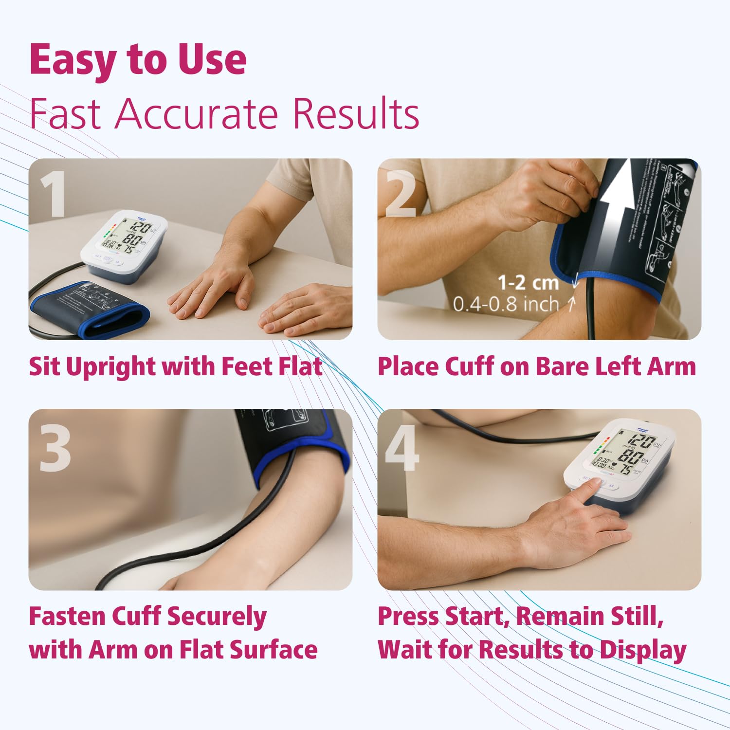 Physio Logic Essentia+ Clinically Accurate, Affordable Blood Pressure Monitor for Home Use, Easy 1-Touch Operation, Premium XL Display, 2-User, 120 Readings, Wide Cuff (22–42 cm), Compact Carry Case 🍁 All In One Marketplace Canada