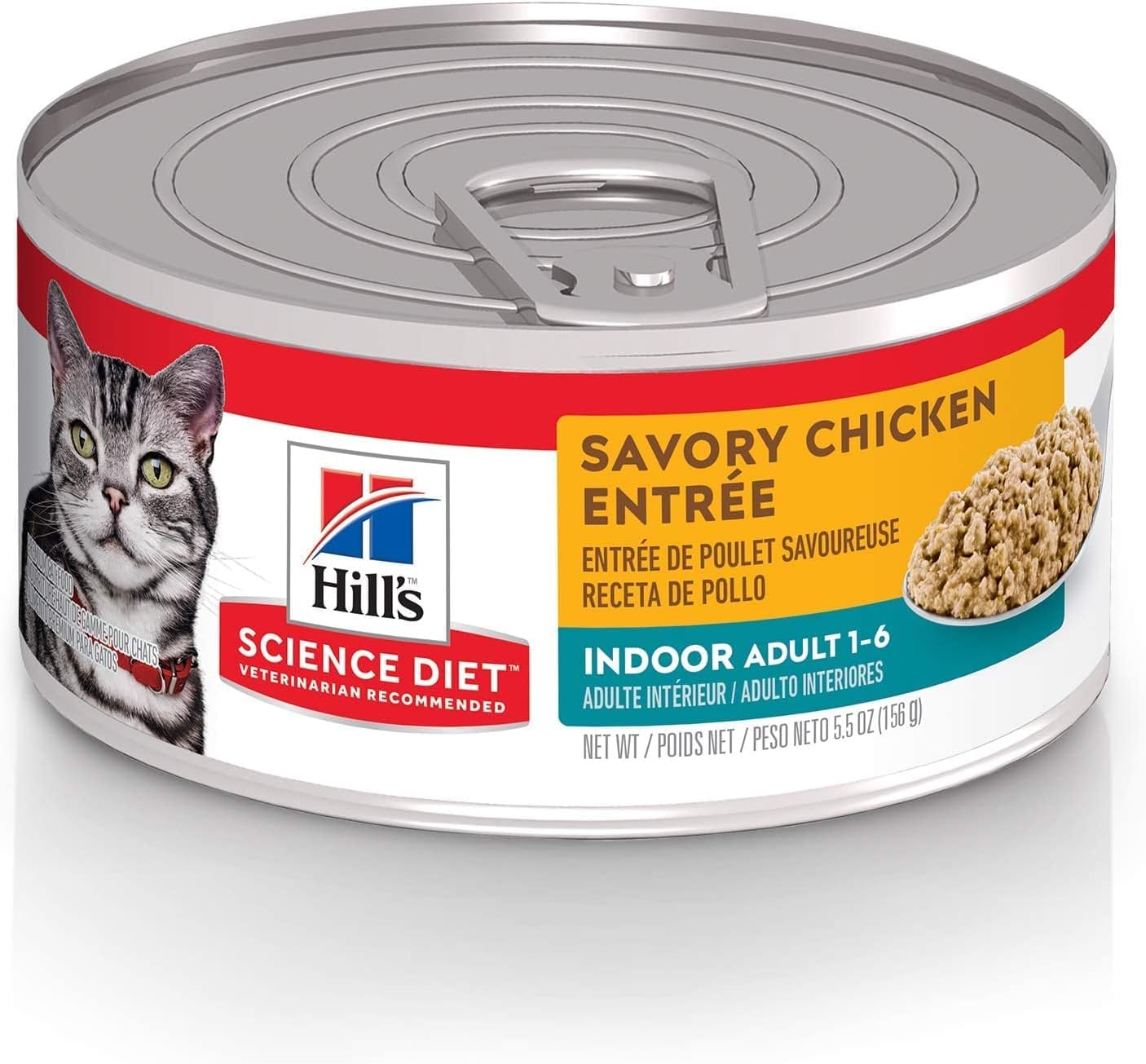 Hill's Science Diet Adult Indoor Canned Cat Food, Savory Chicken Entrée, 5.5 oz, 24 Pack Wet cat Food 🍁 All In One Marketplace Canada