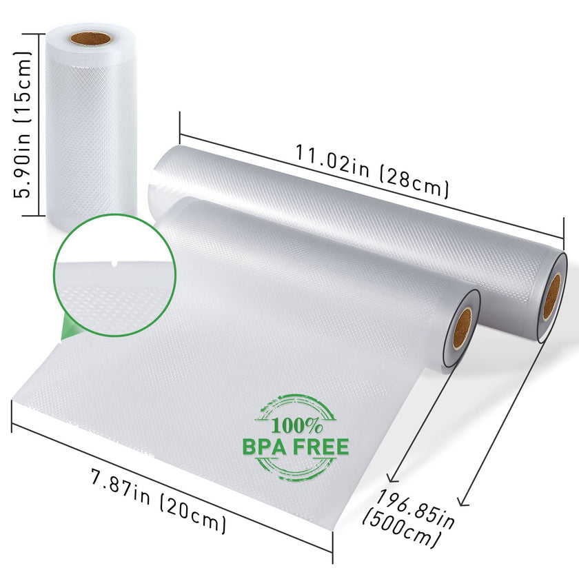 Food Vacuum Sealer Bag Rolls: KitchenBoss 6 Rolls Food Saver Bags,6 8 11 inch Sous Vide Bags Rolls with BPA Free, Commercial Grade Vac seal Bags for All Vacuum Sealer 🍁 All In One Marketplace Canada
