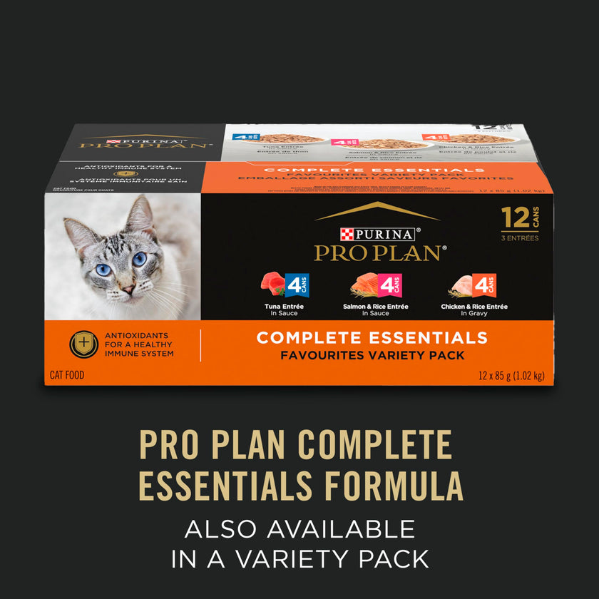 Purina Pro Plan Wet Cat Food, Complete Essentials Turkey & Rice Entrée - 85 g (24 Pack) 🍁 All In One Marketplace Canada