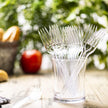 GUSTO [300 Pack] Heavyweight Clear Forks with Engraved Design - Reusable, Sturdy Cutlery Set for Parties, Weddings, and Events - Formerly Comfy Package 🍁 All In One Marketplace Canada