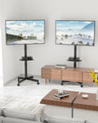 BONTEC Mobile TV Stand with Tilt Function, Rolling TV Cart for 23-60