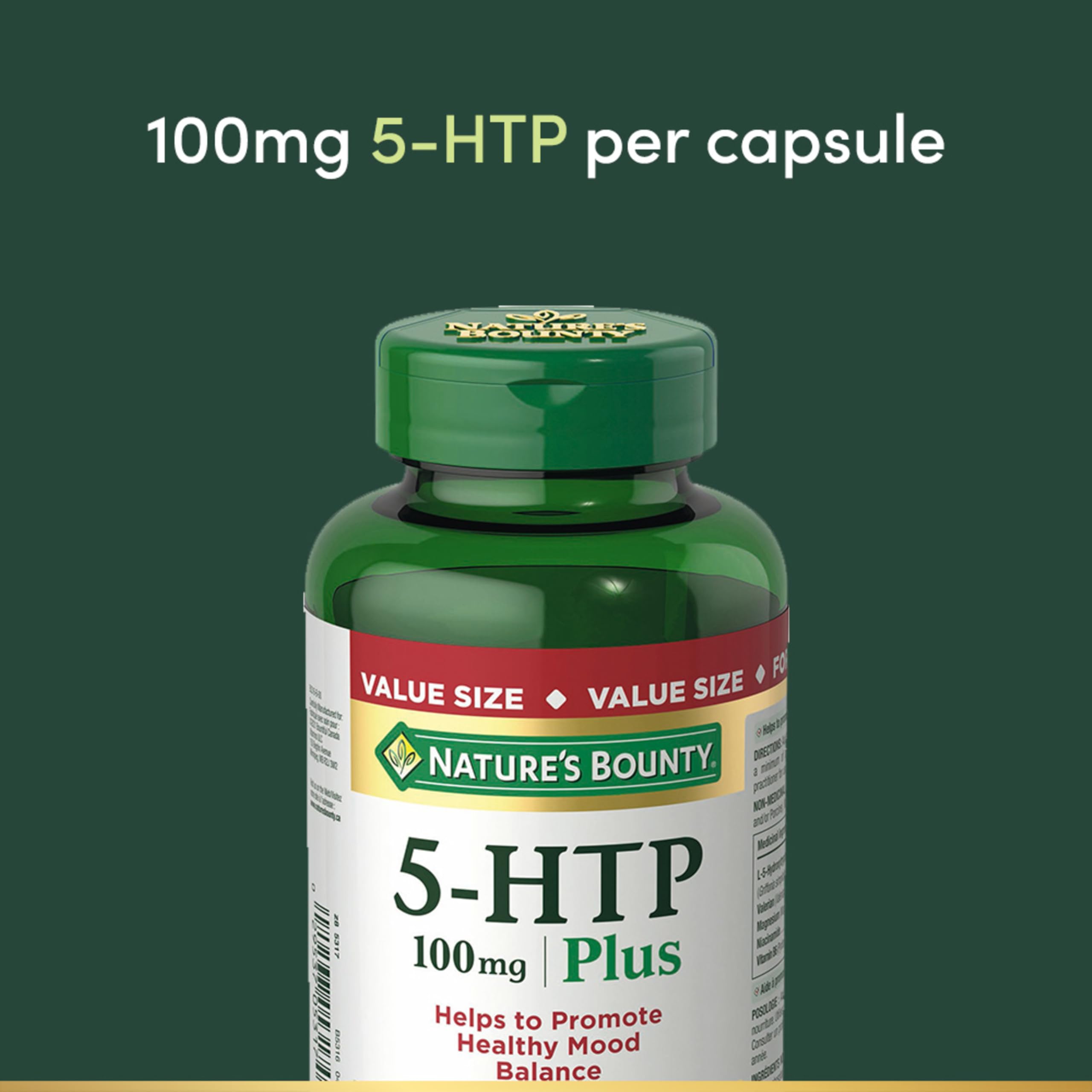 NATURE'S BOUNTY 5-HTP 100 mg Plus, Helps Promote Healthy Mood Balance, 51.8 g 🍁 All In One Marketplace Canada