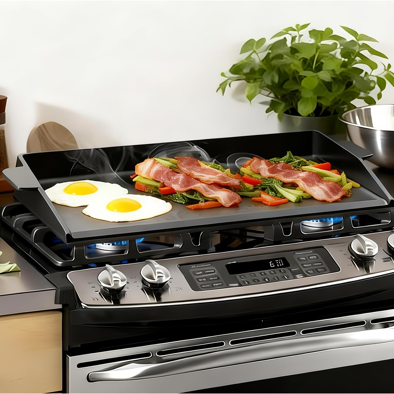 BBQ Future Universal Cast Iron Griddle for Gas Grill with Spatula Set, 23