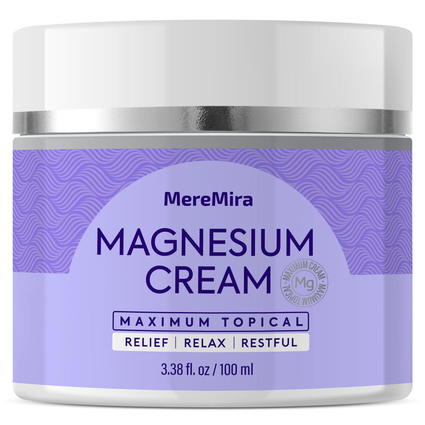 Magnesium Cream for Sleep & Muscle Relief: Topical Night Calming & Deep Relaxation - Restless Cramps Leg & Joint Care Lotion - Lavender 3.38 Fl. Oz. 🍁 All In One Marketplace Canada