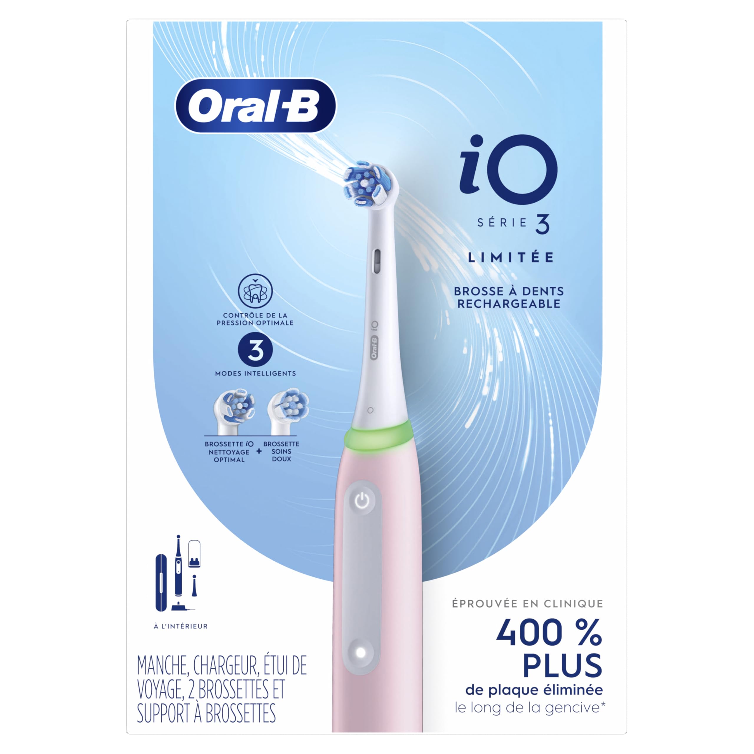 Oral-B iO Electric Toothbrush, Series 3 Limited with (2) Brush Heads, Rechargeable, Azalea Pink 🍁 All In One Marketplace Canada