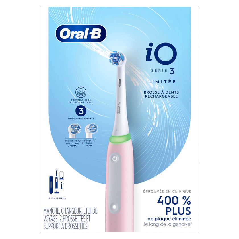 Oral-B iO Electric Toothbrush, Series 3 Limited with (2) Brush Heads, Rechargeable, Azalea Pink 🍁 All In One Marketplace Canada