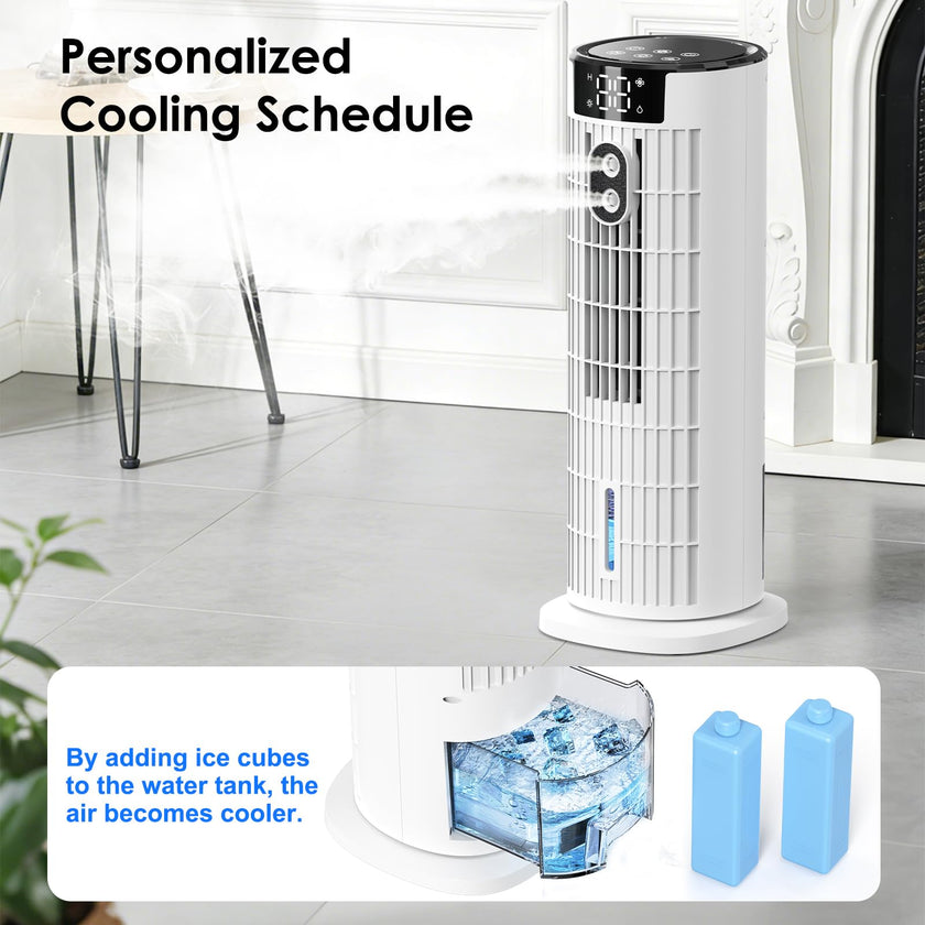 Portable Air Conditioner,1000ML Tower Fan with Remote,4-IN-1 Evaporative Air Cooler with 3 Wind Speeds&Turbo Mode,2 Mist,10H Timer,90° Oscillation Portable AC for Home,Office 🍁 All In One Marketplace Canada