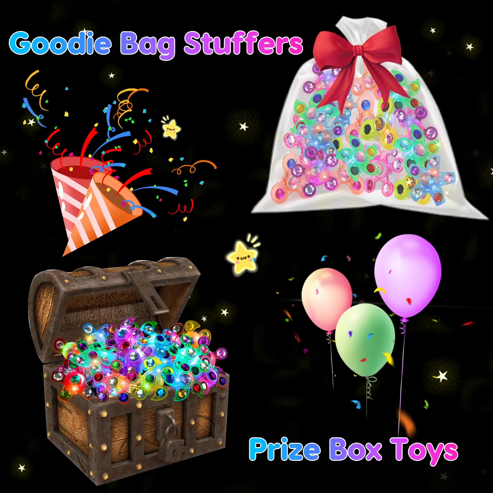 24PCS LED Light Up Fidget Spinner Rings Birthday Party Bag Fillers Glow Party Favors Bulk for Kids 4-8 8-12, Goodie Treat Bag Stuffers Pinata Fillers Carnival Prizes Classroom Treasure Box Toys 🍁 All In One Marketplace Canada