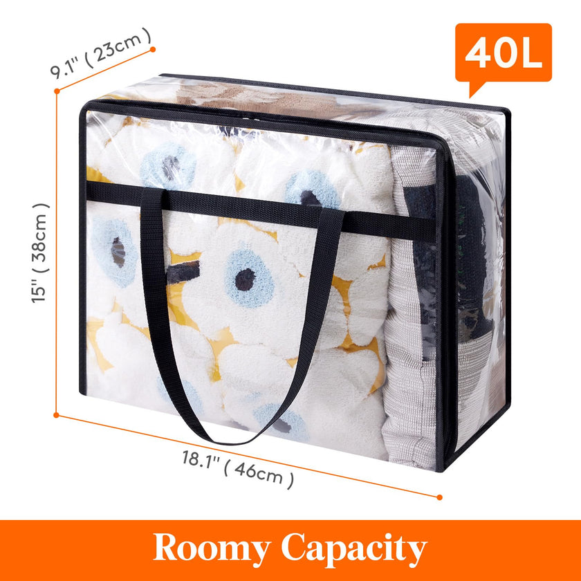 Lifewit 4 Pack Clear Clothes Storage Bags, 40L Plastic Blanket Storage Bags, Vinyl Foldable Moving Bags with Zipper, Closet Organizers and Storage Containers for Bedding, Duvet, Comforter 🍁 All In One Marketplace Canada
