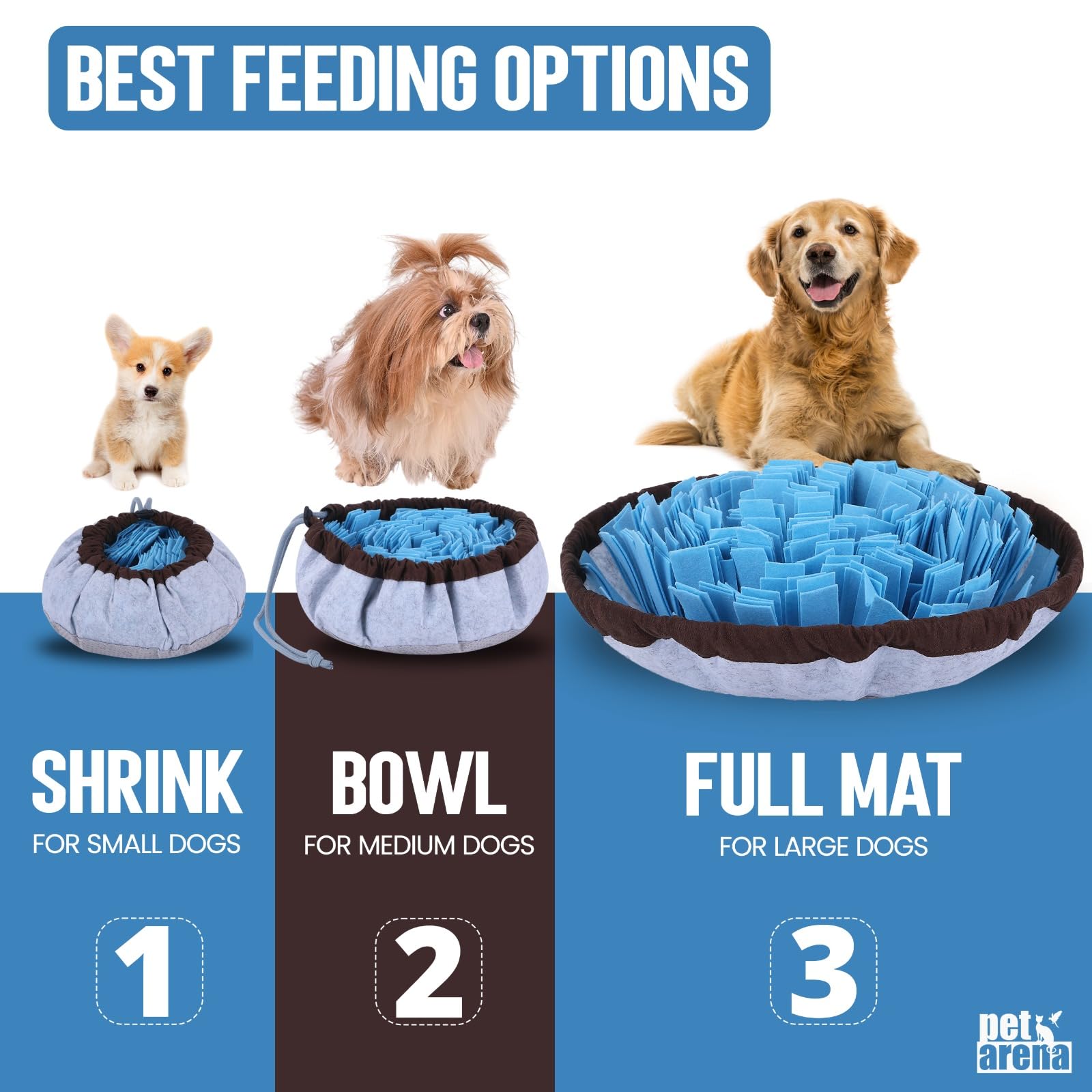 PET ARENA Adjustable Snuffle mat for Dogs, Dog Puzzle Toys, Enrichment Pet Foraging mat for Smell Training and Slow Eating, Stress Relief Interactive Dog Toy for Feeding, Dog Mental Stimulation Toys 🍁 All In One Marketplace Canada