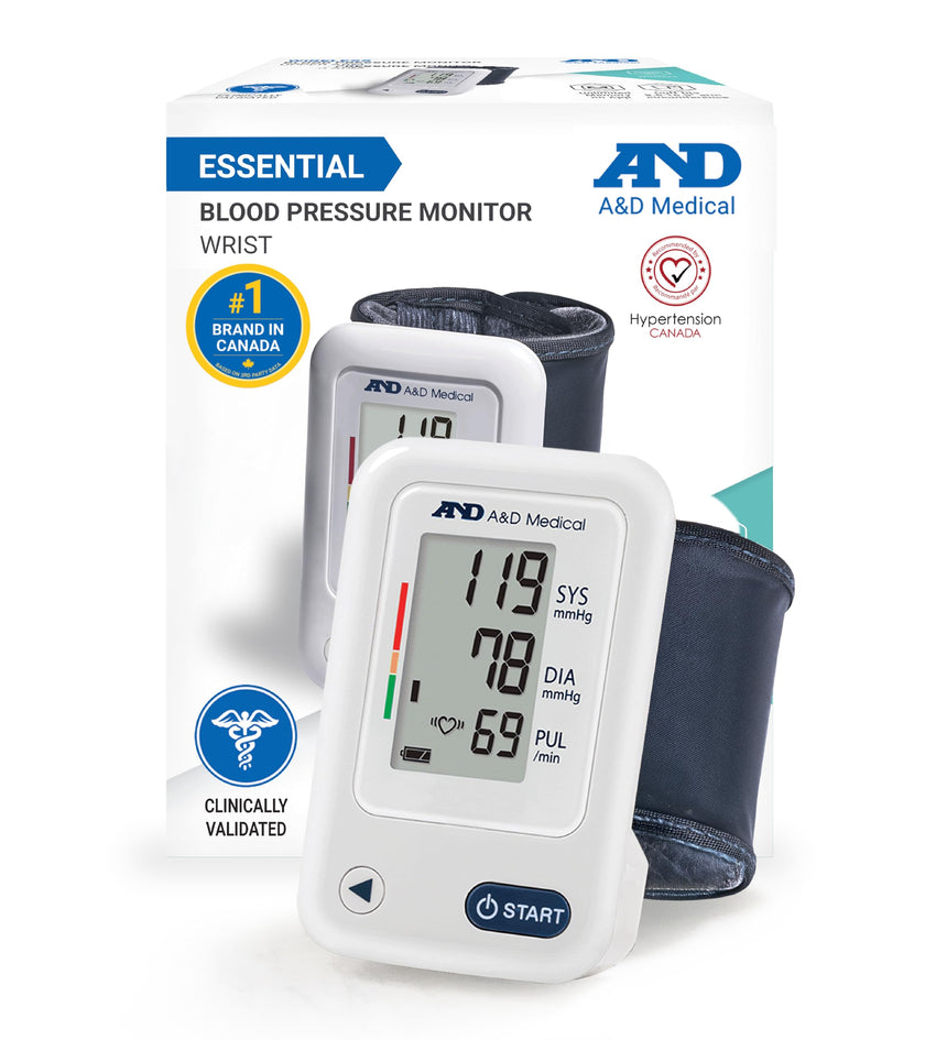 A&D Medical Wrist Blood Pressure Monitor for Home Use - UB-525CN, BP Adjustable Cuff (5.3-8.5