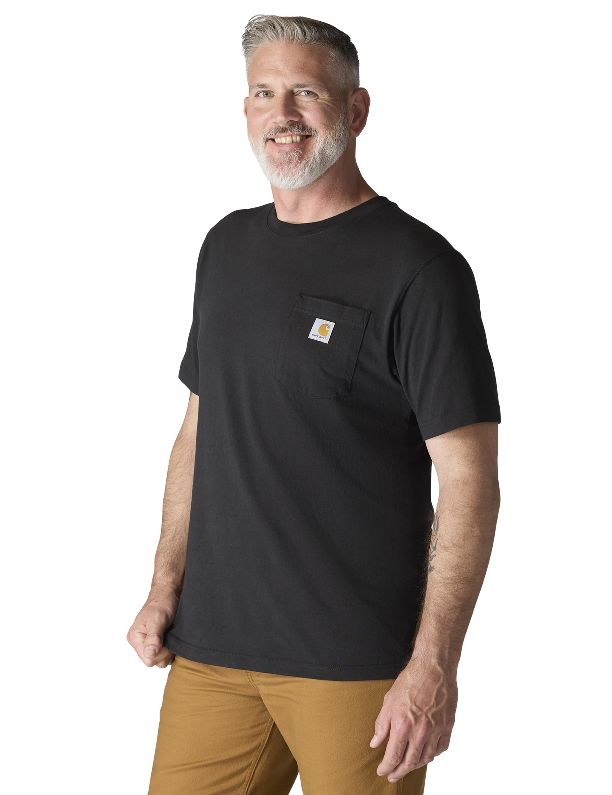 Carhartt Men's Big and Tall K87 Workwear Short Sleeve T-Shirt (Regular and Big & Tall Sizes), Black, X-Large 🍁 All In One Marketplace Canada