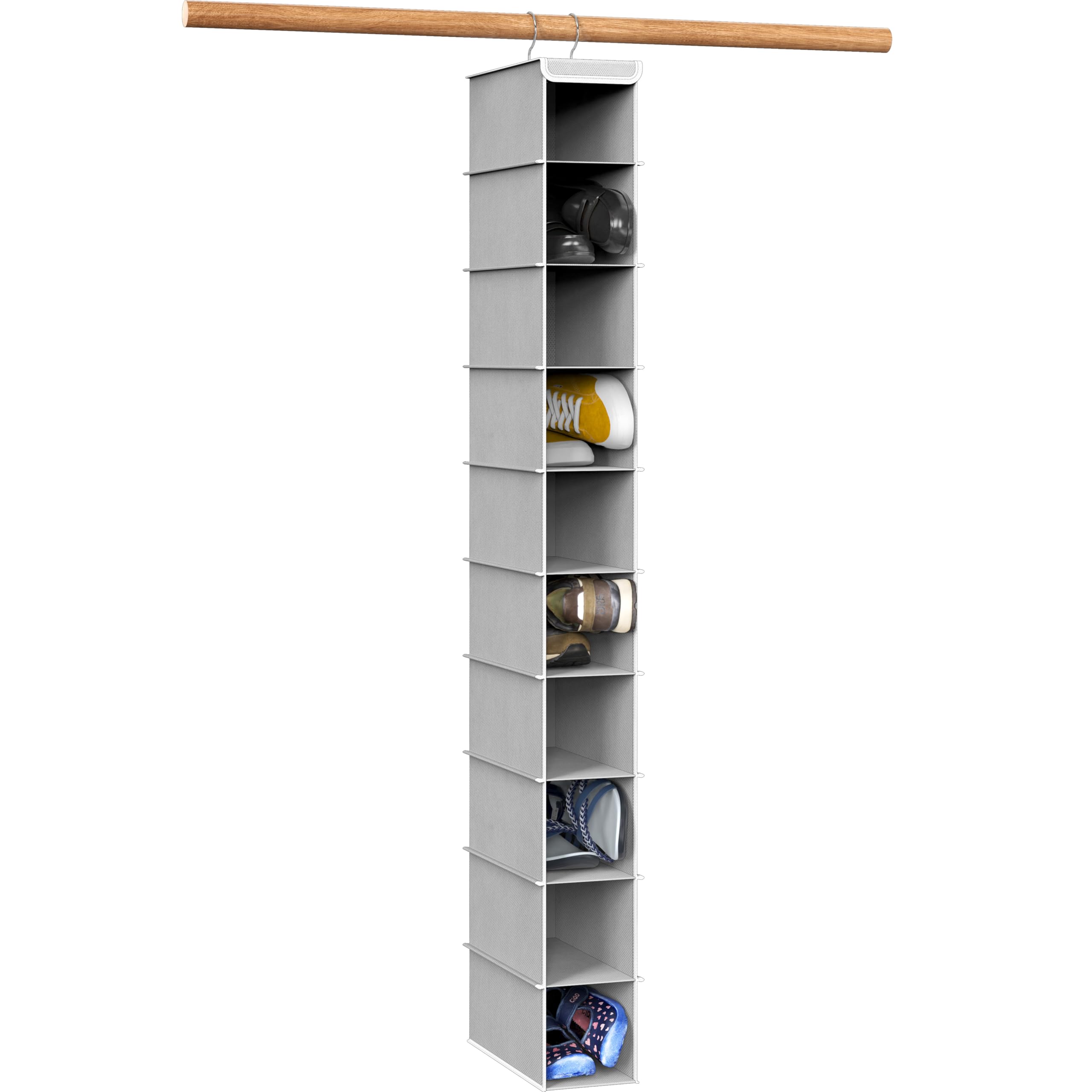 SimpleHouseware 10 Shelves Hanging Shoes Organizer Holder for Closet, Grey 🍁 All In One Marketplace Canada