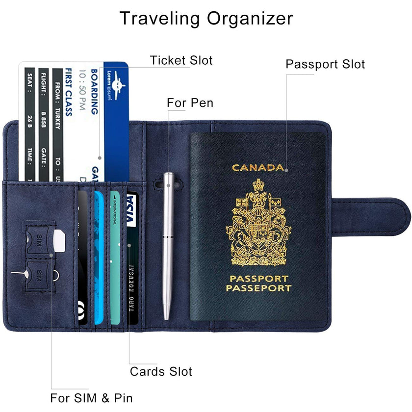 WALNEW RFID Blocking Passport Holder Travel Wallet Cover Case 🍁 All In One Marketplace Canada