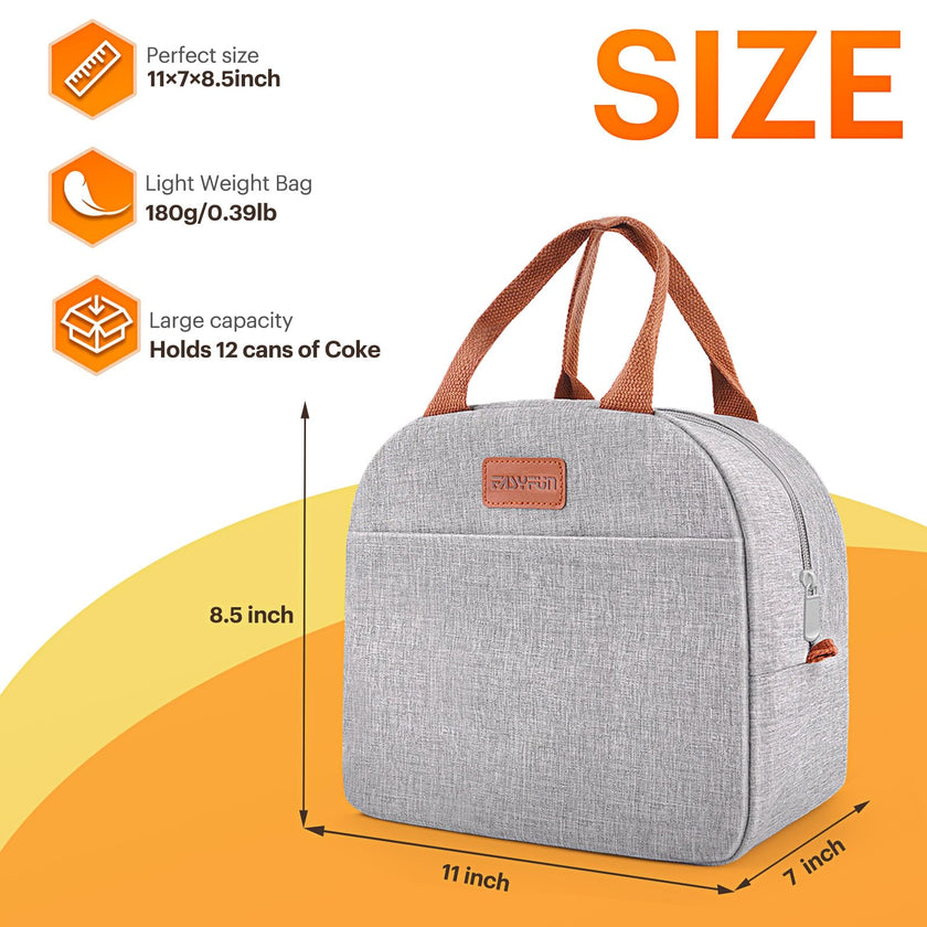 Lunch Bag for Women & Men Adult Insulated Lunch Box, Small Leakproof Cooler Food Lunch Containers Reusable High Capacity Lunch Tote Bags for Work, Travel, Outdoor 🍁 All In One Marketplace Canada