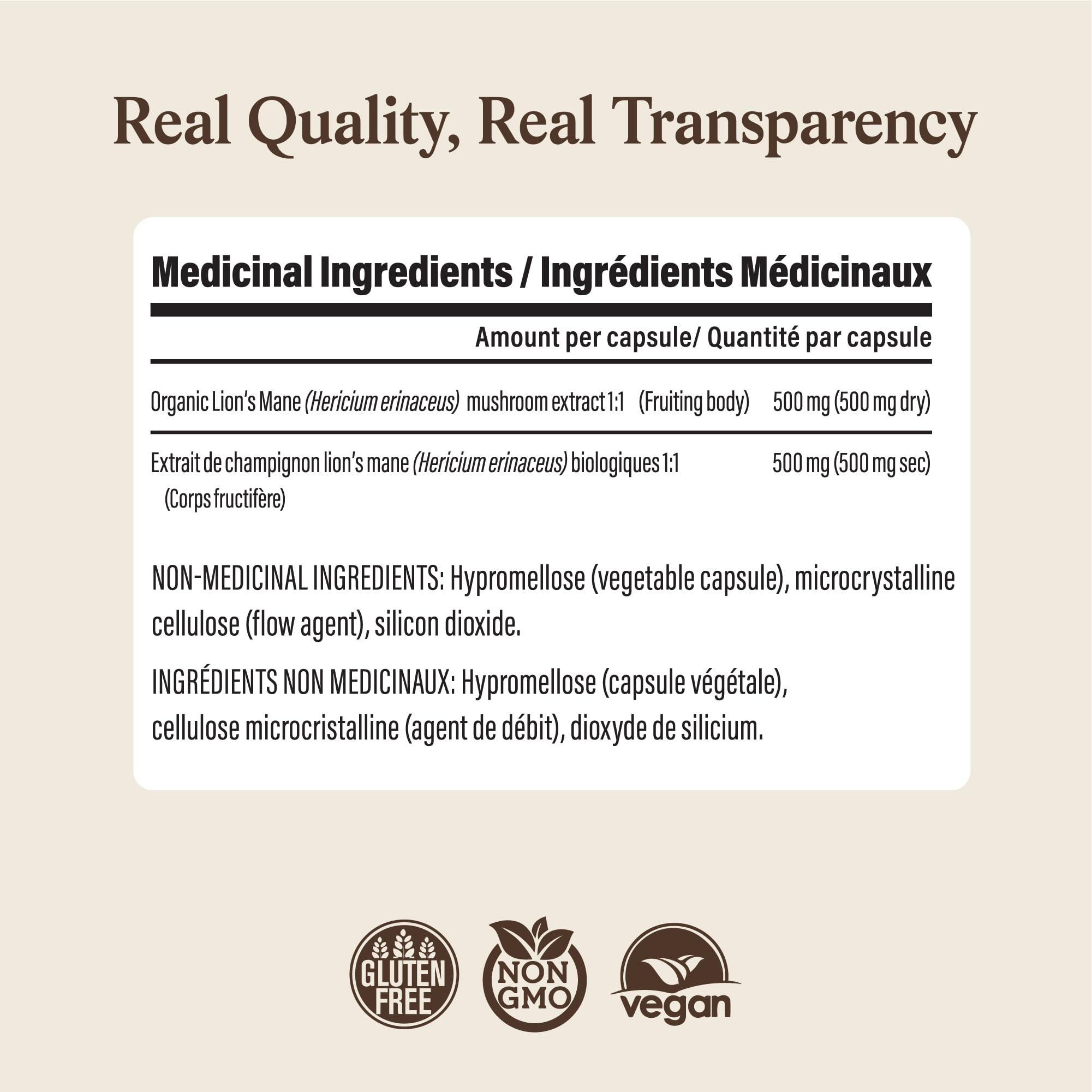 Real Mushrooms Lions Mane Capsules - Organic Mushroom Extract With Immunomodulating Properties Antioxidants Vegan Brain Supplement, 120 🍁 All In One Marketplace Canada
