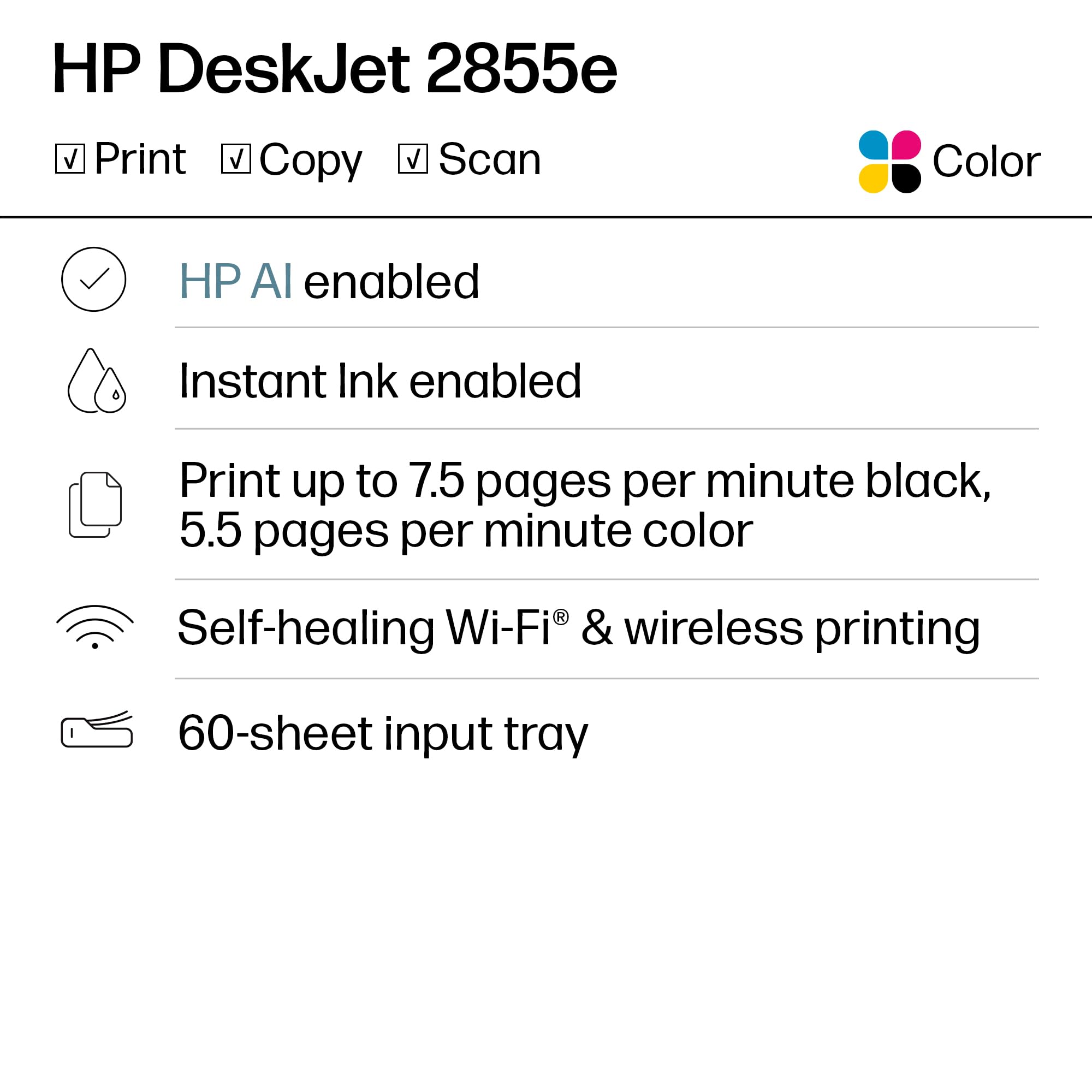 HP DeskJet 2855e Wireless All-in-One Printer, Scanner, Copier 🍁 All In One Marketplace Canada