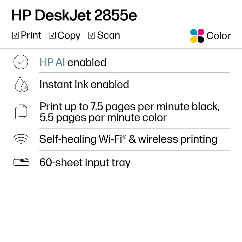 HP DeskJet 2855e Wireless All-in-One Printer, Scanner, Copier 🍁 All In One Marketplace Canada