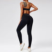 Quick-drying Nude Feel Running Sports Workout Yoga Clothes 2pcs set Long sleeve Crop top and High Waist Pant