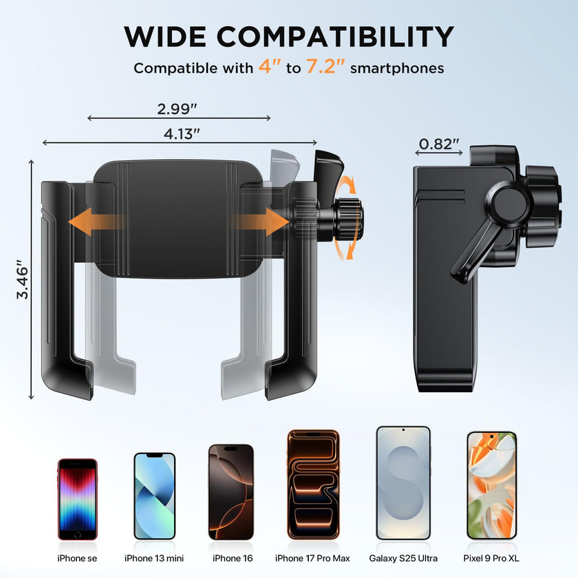 Miracase Bike Motorcycle Phone Holder, [1s Quick Lock] Bicycle Phone Mount Handlebar Cell Phone Clamp for Scooter, Compatible with iPhone Samsung Google 🍁 All In One Marketplace Canada