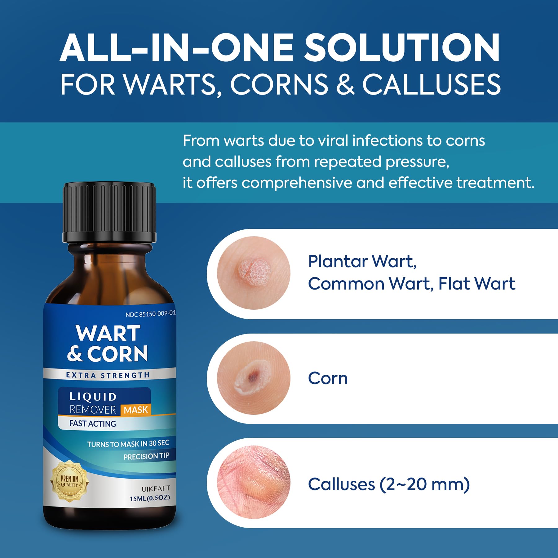 Fast-Acting Wart Corn Remover: Salicylic Acid Treatment for Feet Toe - Maximum Strength Liquid for Plantar Wart Corn Removal Men and Women 🍁 All In One Marketplace Canada