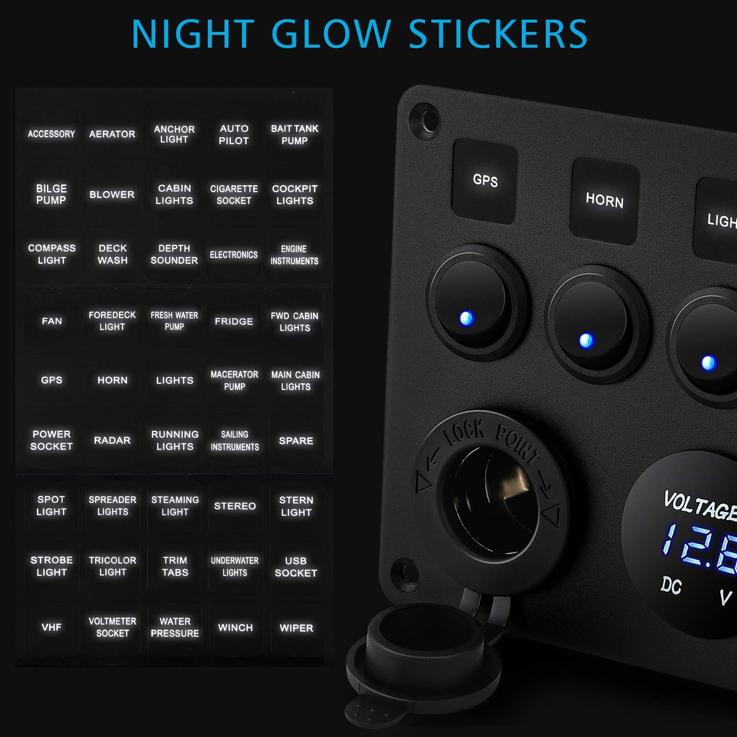 Kohree 5 Gang 12V Switch Panel, Rocker Switch Panel with Touch Switch 🍁 All In One Marketplace Canada