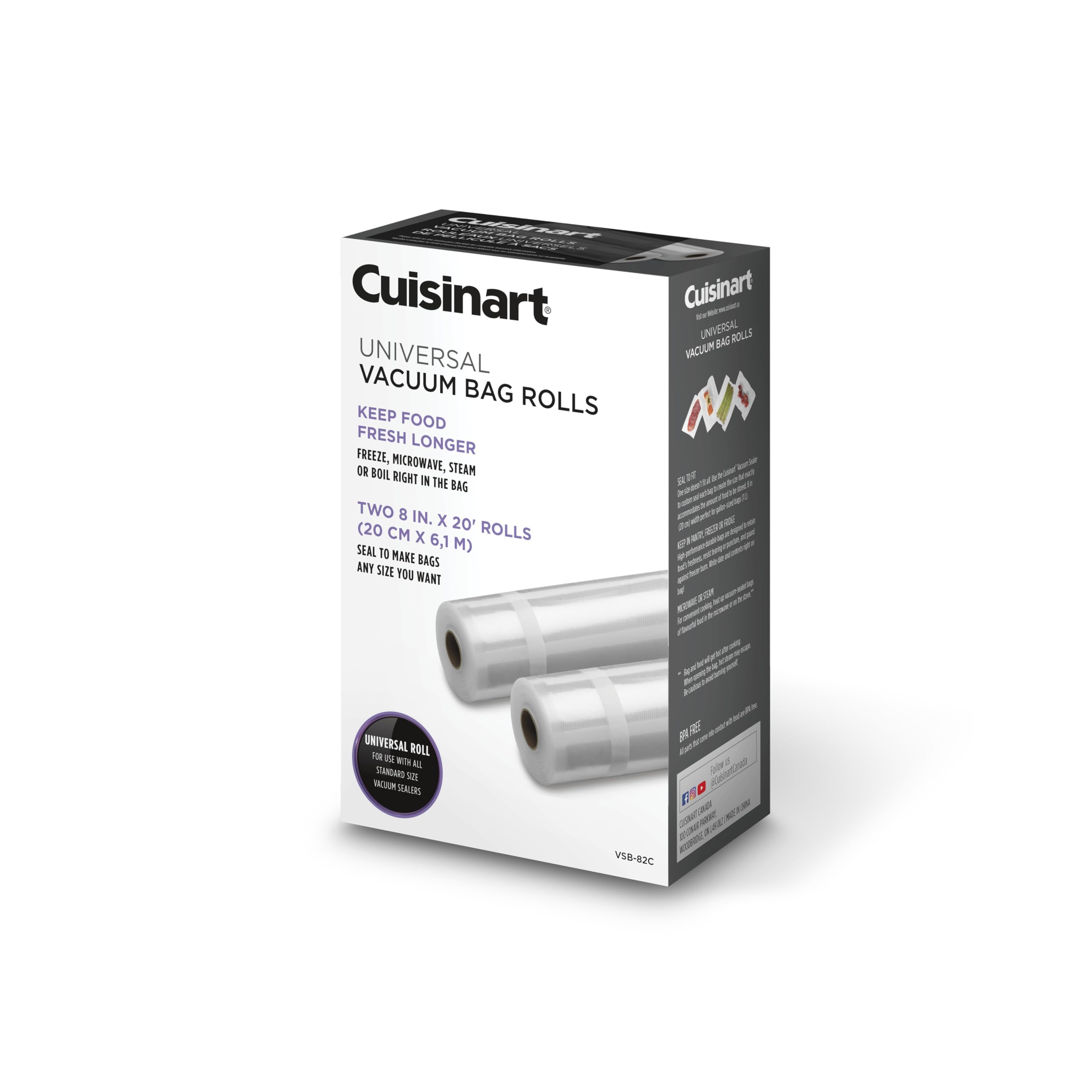 Cuisinart Universal Vacuum Food Saver Sealer Bags 2-Pack 8