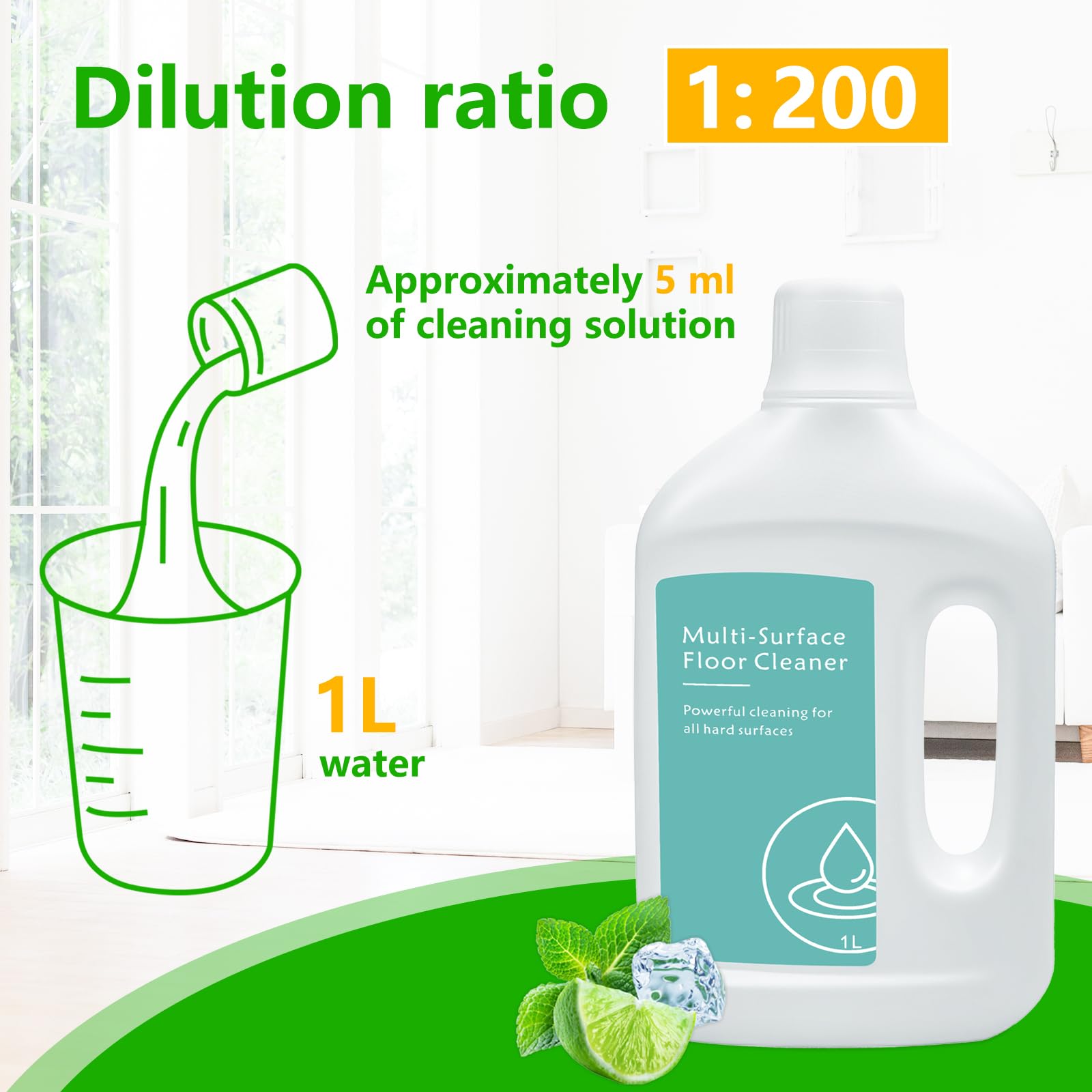 Floor Cleaning Solution for Dreame L40 Ultra/L50 Ultra/X50 Ultra/L10s Ultra Gen 2/X40 Ultra and Other L/X/Aqua/Matrix Series Robot Vacuum Cleaners, Multi-Surface Floor Cleaner Liquid, Fits MOVA, 1L 🍁 All In One Marketplace Canada