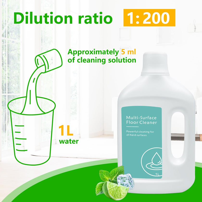 Floor Cleaning Solution for Dreame L40 Ultra/L50 Ultra/X50 Ultra/L10s Ultra Gen 2/X40 Ultra and Other L/X/Aqua/Matrix Series Robot Vacuum Cleaners, Multi-Surface Floor Cleaner Liquid, Fits MOVA, 1L 🍁 All In One Marketplace Canada