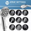 MakeFit Rain Shower Heads System, 3-Spray Dual Shower Head with Solid Brass Adjustable Bar, Rainfall Showerhead with 10 Settings High Pressure Handheld Spray, Buit-in Power Wash Mode (Chrome) 🍁 All In One Marketplace Canada