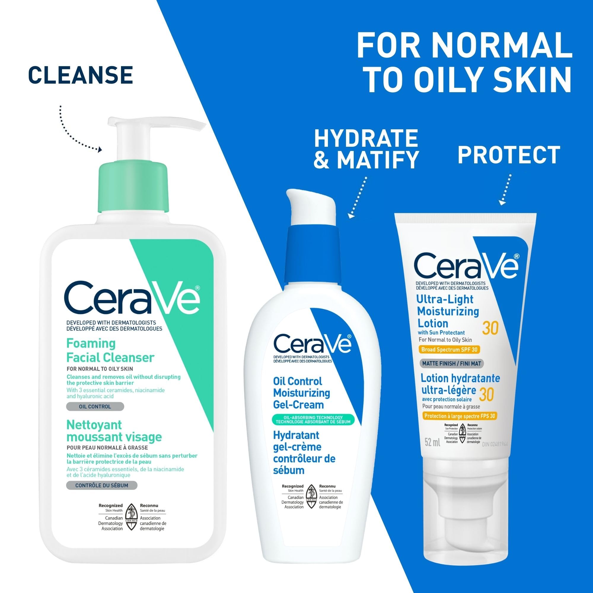 CeraVe Foaming Face Wash, Gentle Face Cleanser for Men & Women with Hyaluronic Acid, Niacinamide, Ceramides. Makeup Remover for oily skin, Fragrance-Free, Non-Comedogenic, Sensitive Skin, 473ML 🍁 All In One Marketplace Canada