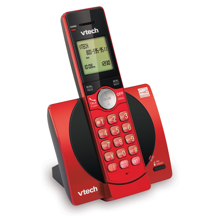 VTech DECT 6.0 Single Handset Cordless Phone with CID, Backlit Keypad and Screen, Full Duplex Handset Speakerphone, and Call Block Red 🍁 All In One Marketplace Canada